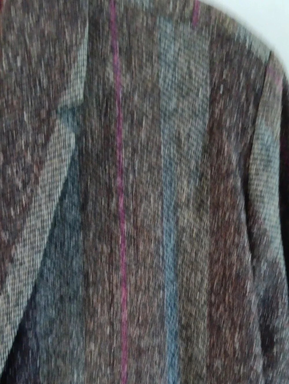 VINTAGE Ivy Koral Wool & Silk Blend Oversized Striped Blazer - Size Small